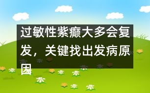 過敏性紫癲大多會復(fù)發(fā)，關(guān)鍵找出發(fā)病原因