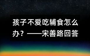 孩子不愛吃輔食怎么辦？――宋善路回答