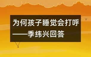 為何孩子睡覺會(huì)打呼――季緯興回答