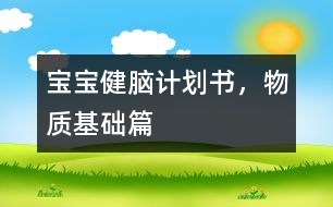 寶寶健腦計劃書，物質(zhì)基礎(chǔ)篇