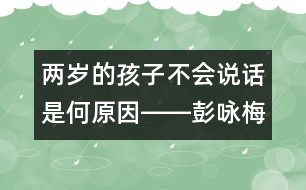 兩歲的孩子不會(huì)說(shuō)話是何原因――彭詠梅回答