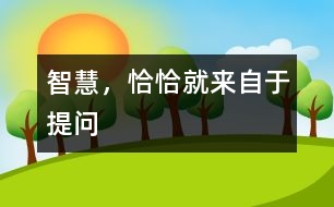 智慧，恰恰就來自于提問