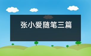 張小愛隨筆三篇