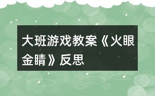 大班游戲教案《火眼金睛》反思