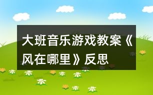 大班音樂(lè)游戲教案《風(fēng)在哪里》反思