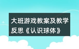 大班游戲教案及教學(xué)反思《認(rèn)識(shí)球體》