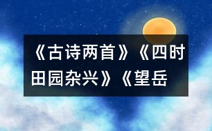 《古詩兩首》《四時田園雜興》、《望岳》教學設計之一