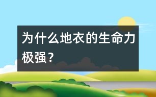 為什么地衣的生命力極強(qiáng)？