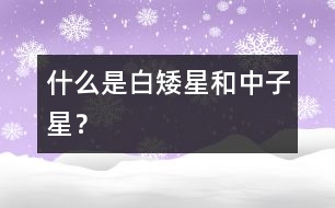 什么是白矮星和中子星？