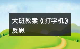 大班教案《打字機》反思