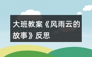 大班教案《風(fēng)雨云的故事》反思