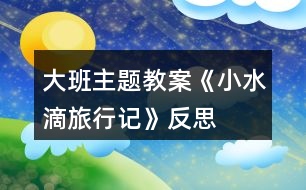 大班主題教案《小水滴旅行記》反思