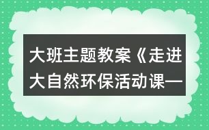 大班主題教案《走進大自然環(huán)保活動課――魔術小屋》反思