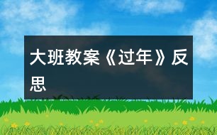 大班教案《過年》反思