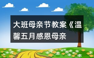 大班母親節(jié)教案《溫馨五月、感恩母親、珍惜親情》反思