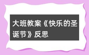 大班教案《快樂的圣誕節(jié)》反思