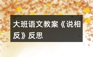 大班語(yǔ)文教案《說(shuō)相反》反思