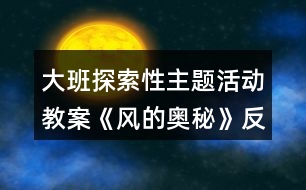 大班探索性主題活動(dòng)教案《風(fēng)的奧秘》反思