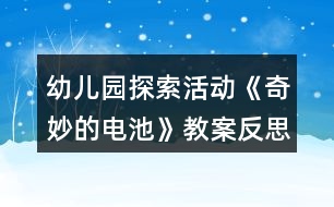 幼兒園探索活動(dòng)《奇妙的電池》教案反思