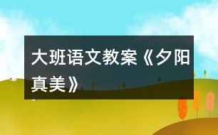 大班語文教案《夕陽真美》