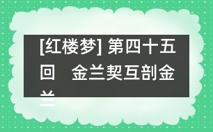 [紅樓夢] 第四十五回   金蘭契互剖金蘭語  風(fēng)雨夕悶制風(fēng)雨詞